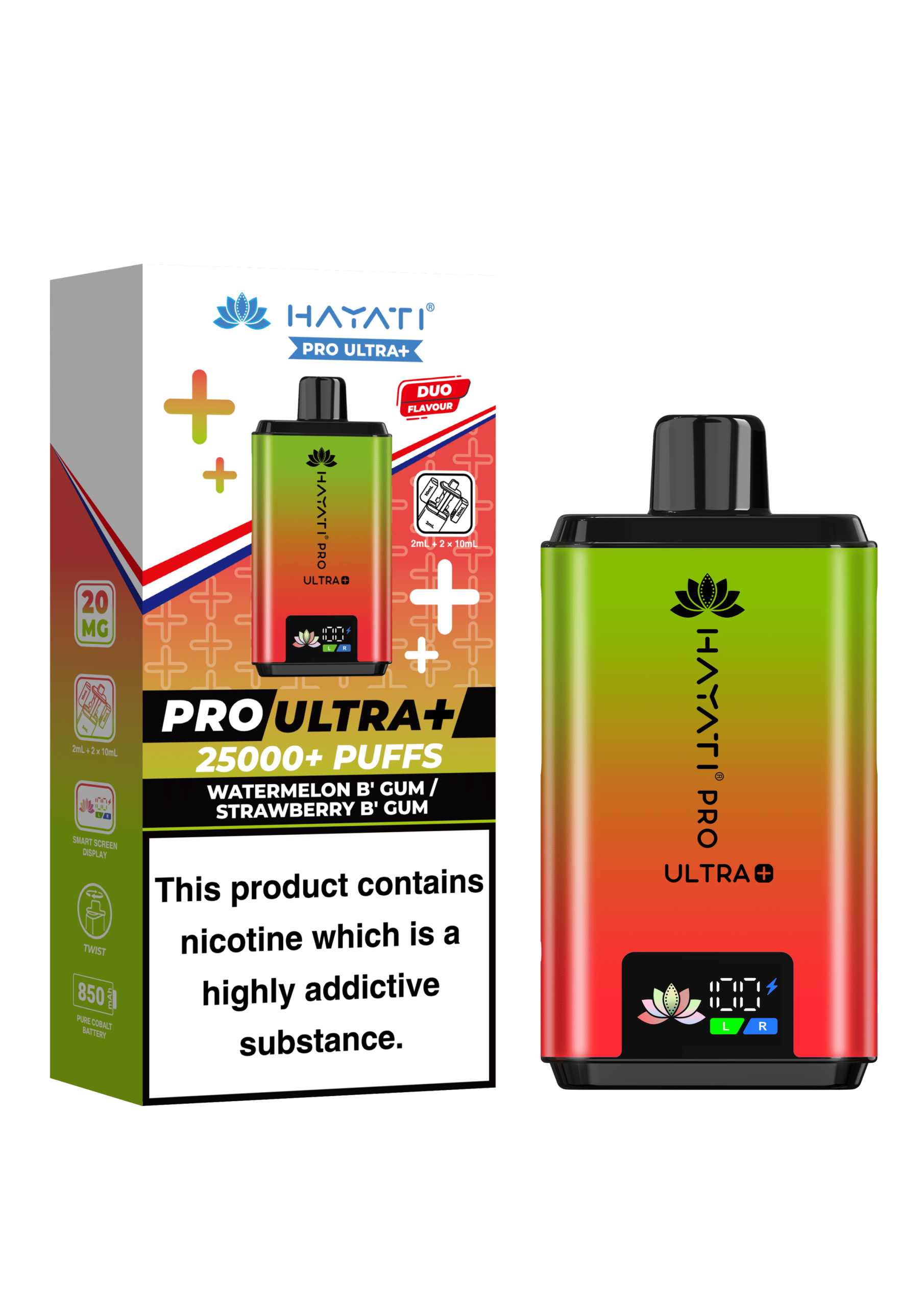 Hayati Pro Ultra+ 25K - Watermelon B'Gum/Strawberry B'Gum
